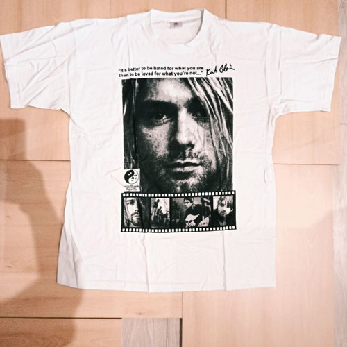 Kurt Cobain Nirvana fashion t-shirt new, 100% cotton, size XXL, white