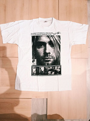 Kurt Cobain Nirvana fashion t-shirt new, 100% cotton, size XXL, white