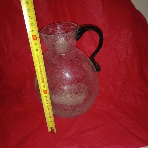 Water jug with blown glass like new, height 20.5cm