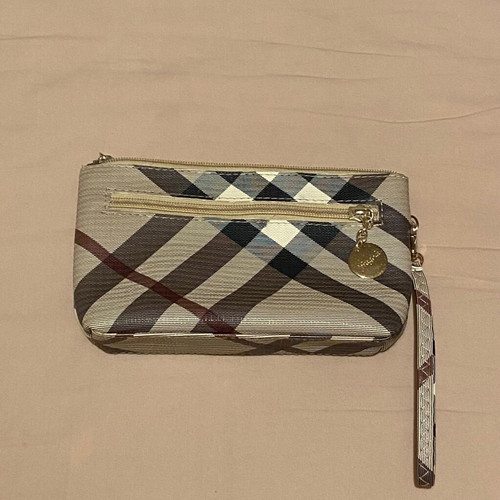 Fragola small toiletry bag with removable strap, beige and brown
