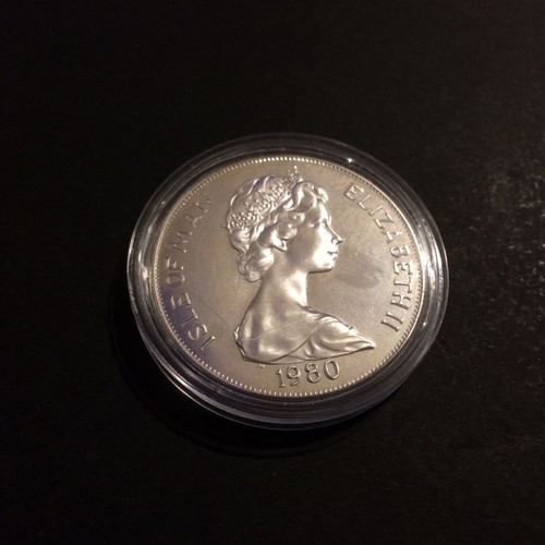 Isle of Man silver coin One Crown 1980 used