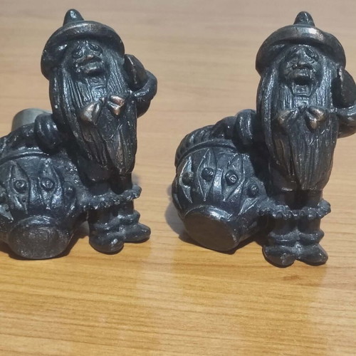 Vintage salt and pepper set used, Soviet Union 1960, copper