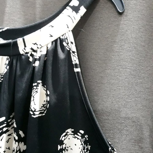 Sleeveless tank top - summer, black color with patterns, Size One Size, new, women