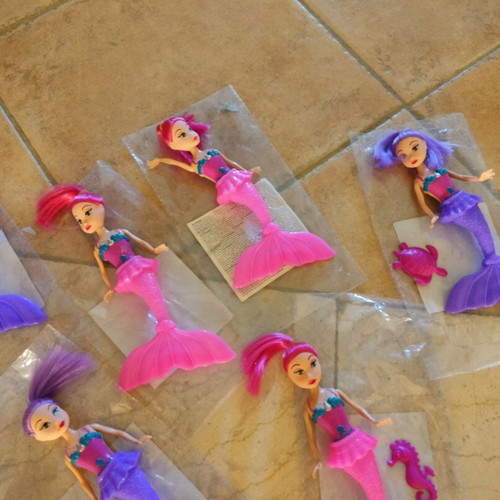 Mermaid dolls with LED lights, new, pack of 10