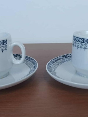 GCHL HELLAS cups with saucers used, set of 2