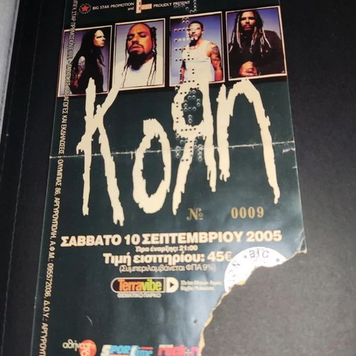 Korn live ticket in Greece 2005 used