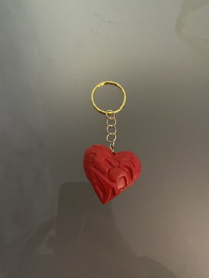 Heart keychain handmade, καινούργιο, κόκκινο