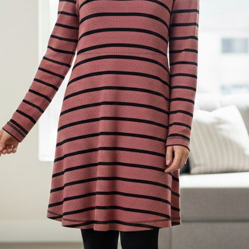 Attrattivo striped dress like new, size M, dusty pink
