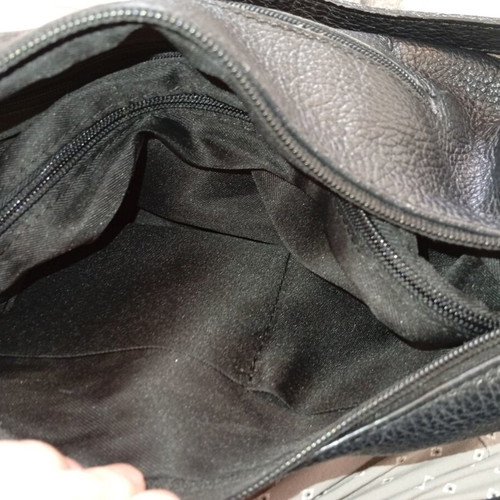 Creole black leather crossbody bag used