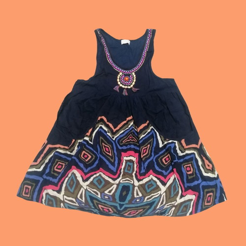 Lanidor sleeveless blouse like new with embroidery and colorful geometric print