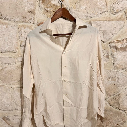 Off White Textured Button Down Shirt, Women’s XL