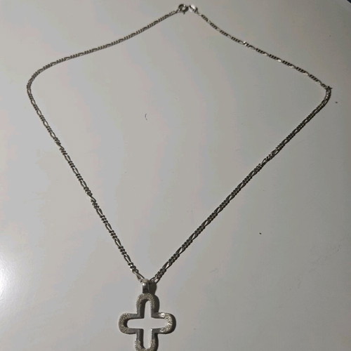 Silver 925 chain with double-sided cross vintage, like new