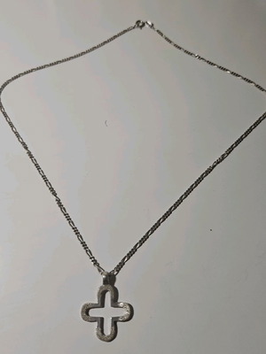 Silver 925 chain with double-sided cross vintage, like new