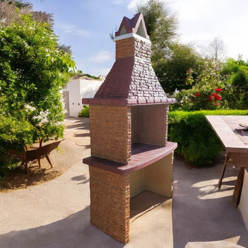 Aurelia Large Concrete Barbecue Beige and Brown