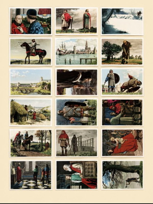 Belgium Nos Gloires collectible set of 18 large historical cards, like new