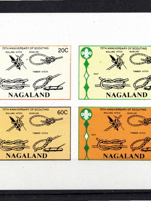 Nagaland India Bharat 1982 Scouting set mint imperf without gum