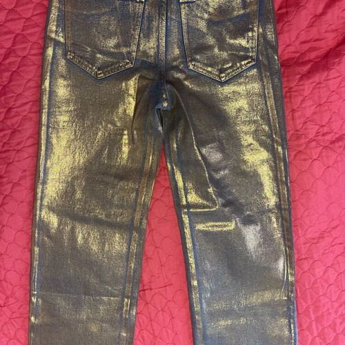 Jeans pants new with gold bootcut slim fit, size S