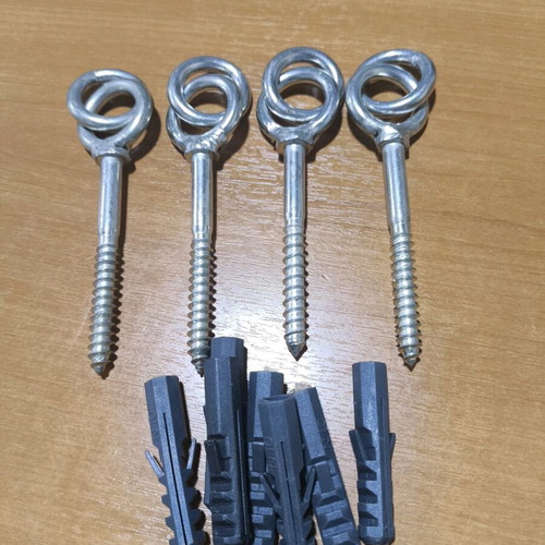 Galvanized screw eye with ring 10cm new