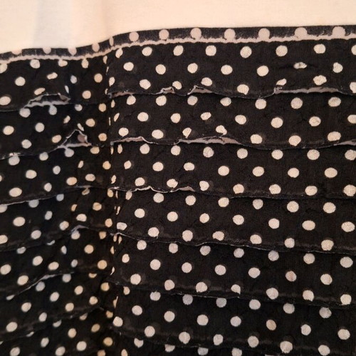 Top Line sleeveless blouse used, XL, black and white with polka dots