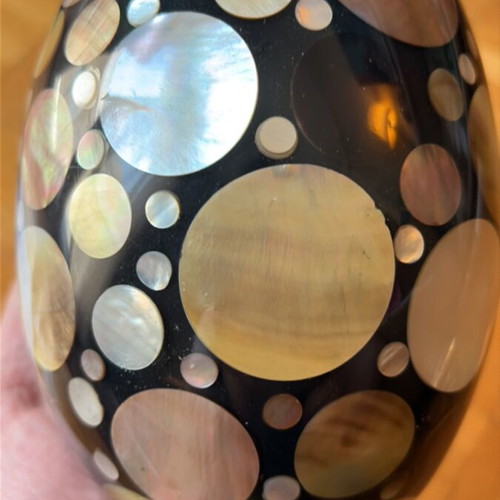 Large decorative egg with mother-of-pearl, like new