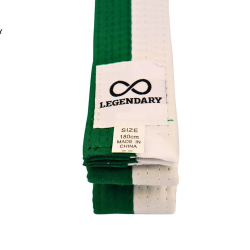 Legendary green/white martial arts belt new