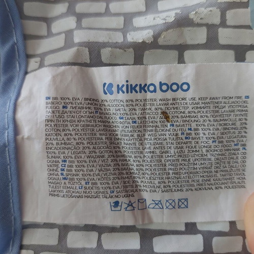 Kikkaboo Arty Waterproof Bib with Sleeves and Food Collector 4m+ Blue like new