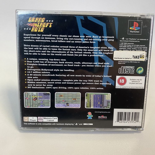Grand Theft Auto PlayStation 1 PS1 with manual, like new, English