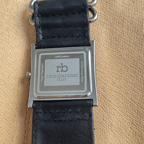 Roccobarocco Italy women's watch with crystals and leather strap