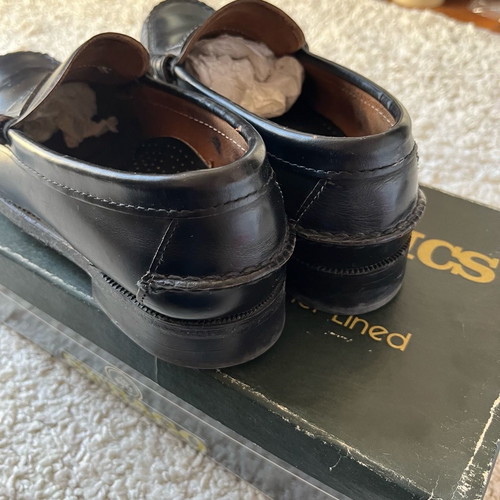 Sebago black leather moccasins used, size 41