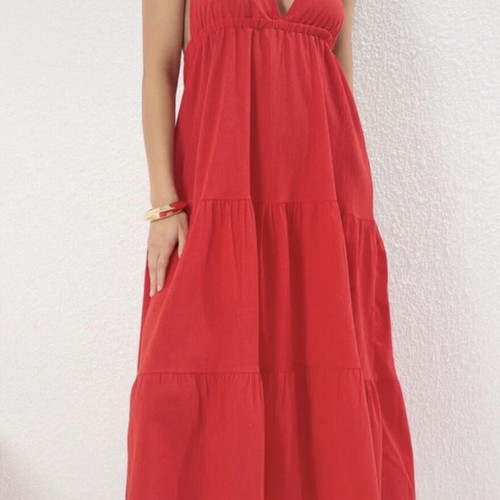Trendyol long red dress like new size M