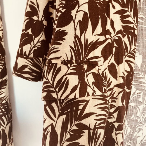 Mango summer suit like new, beige and brown, jacket and elastic waist pants