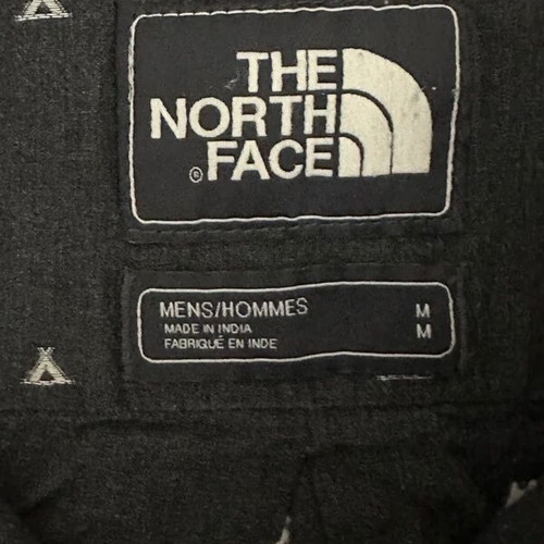 The North Face All-Over Tent Print Shirt Size M like new, charcoal black