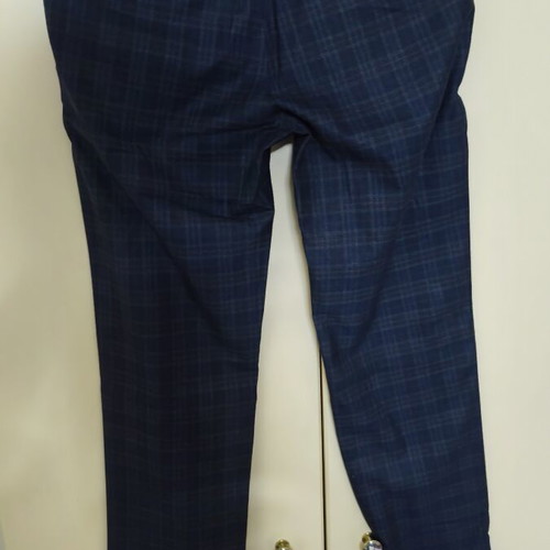 Checked men's pants like new, black and blue, sizes M L