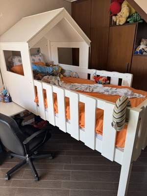 Children's bed with integrated desk, Jysk