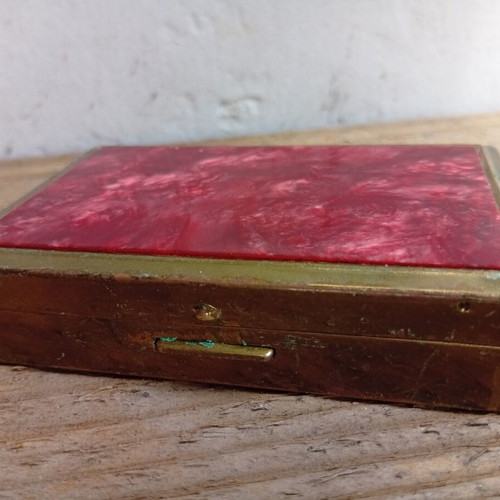 Music Box Powder Compact metal 9/6 cm used