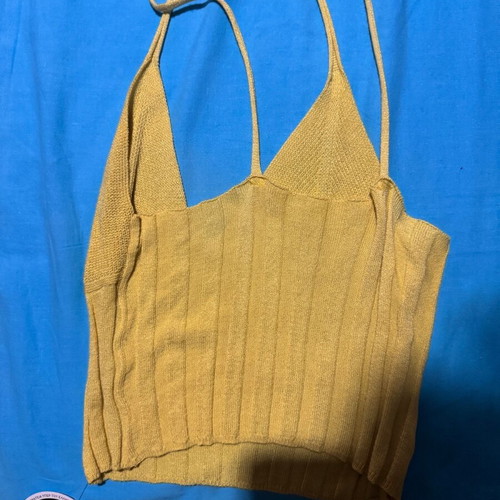 Yellow knitted top new, Greek manufacture, size S