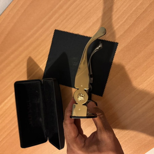 Versace unisex gold sunglasses with case and cloth