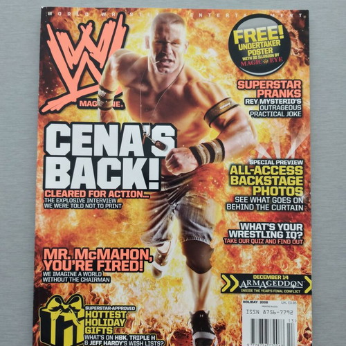WWE Magazine Holiday 2008 used, John Cena cover
