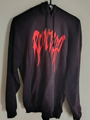 Hoodie XXXTENTACION used, black and orange, size M