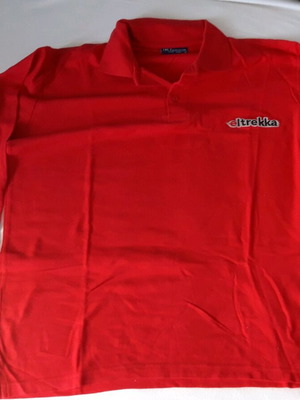 Polo style piqué long sleeve shirt red new size M unworn