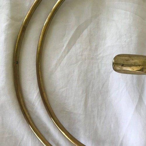 Set of rings used, brass antique curtain or towel holders in gold color