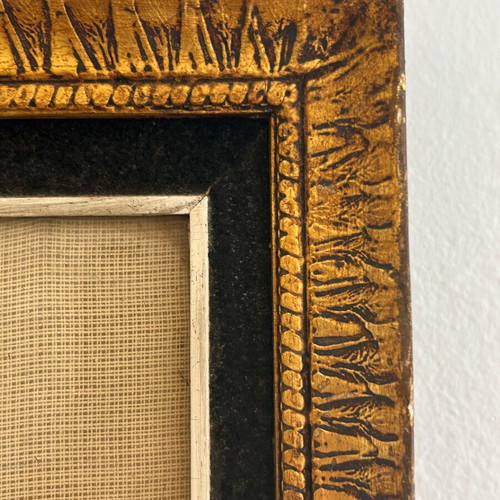 Vintage framed embroidery 47×25 cm used, handmade