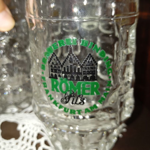 Vintage glass beer mugs set of 6, like new