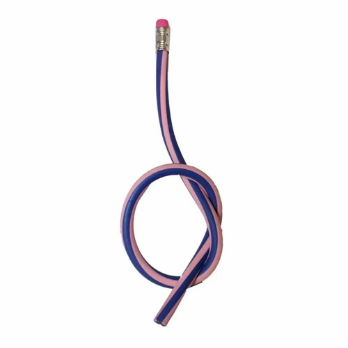 Flexi pencil soft with eraser 30cm pink new
