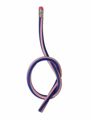 Flexi pencil soft with eraser 30cm pink new