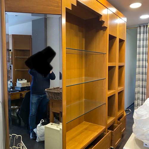 Bookcase used with shelves and drawers, 100% wood