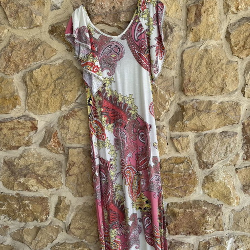 Boho style dress used, paisley pattern, fits XL-XXL