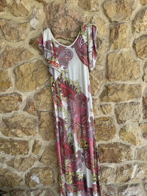 Boho style dress used, paisley pattern, fits XL-XXL