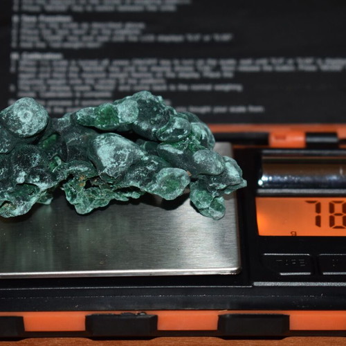 Malachite raw 78 grams used