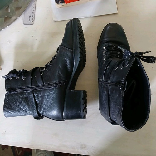 Miista black ankle lace up boots used, size 40, leather